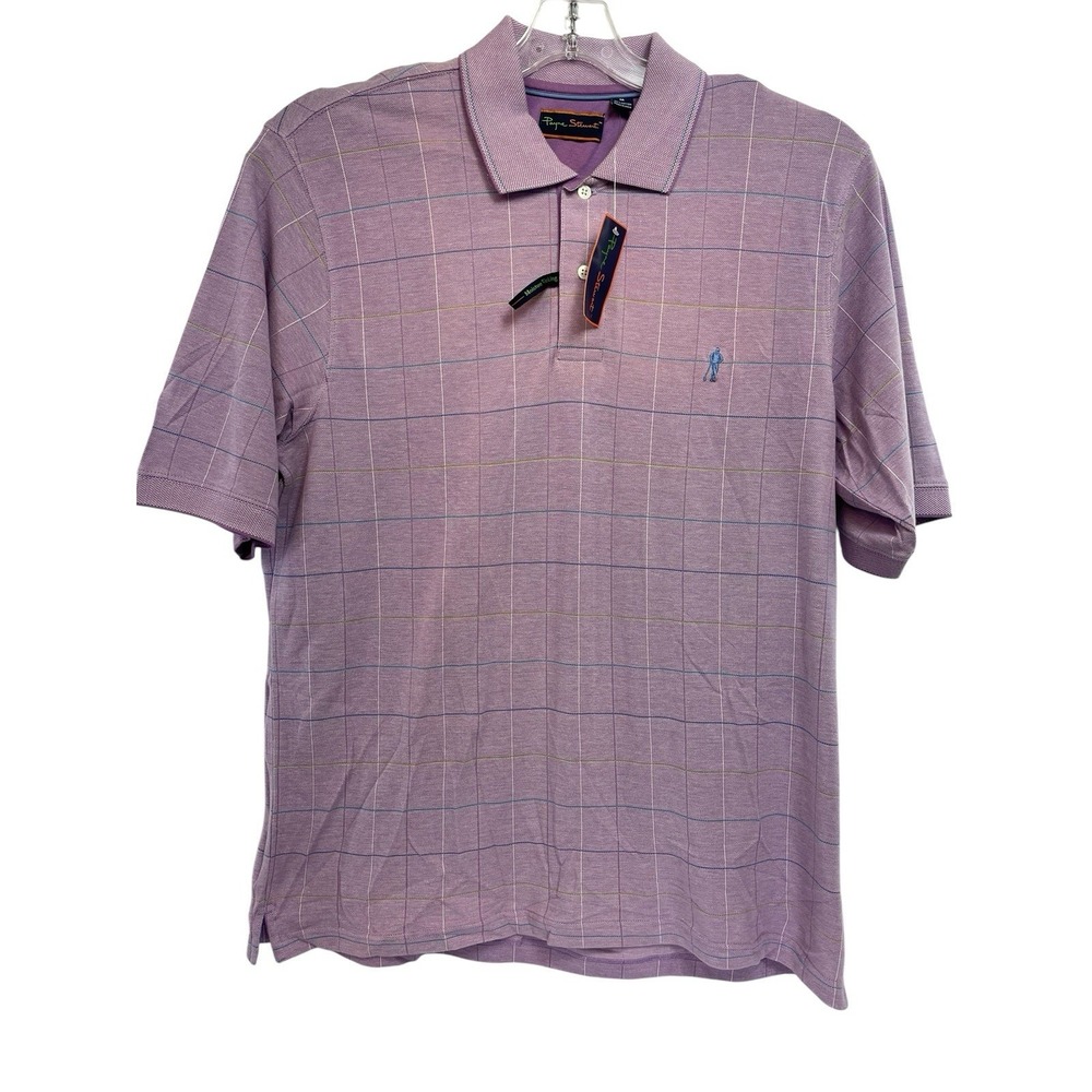 Payne Stewart Men's Sz Medium Moisture Wicking Cotton Violet Golf Polo (R2) NWTs